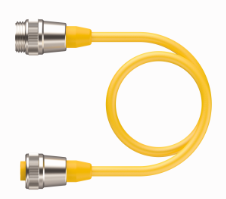 CABLE DE ACTUADOR Y SENSOR, CONECTOR MACHO 7/8" RECTO 4 POLOS, CONECTOR HEMBRA MINIFAST 7/8" RECTO, AMARILLO