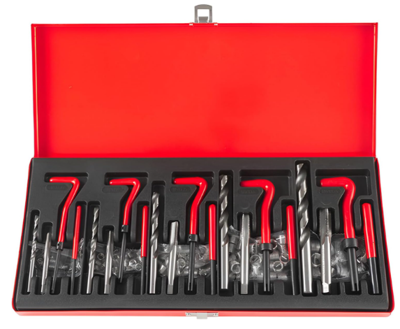 KIT DE REPARACION DE ROSCAS METRICAS,131 PCS, BROCAS HSS, M5 M6 M8 M10 M12