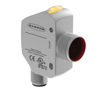 Q4X Series: Laser Adjustable Field ,Range: 300 mm; Input: 10-30 V dc Outputs: Bipolar: 1 NPN; 1 PNP , 5-pin M12 Integral QD
