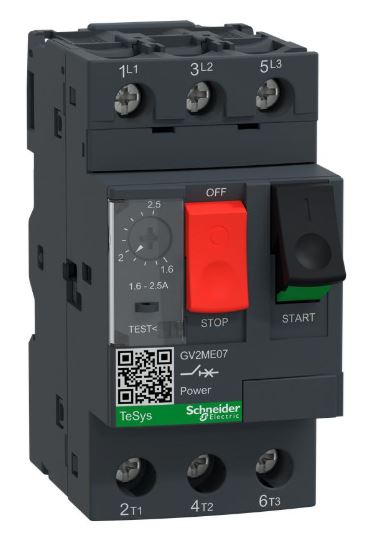 Interruptor de Circuito, Protección de Motor, Termomagnético, Trifásico, 1.5 hp, 2.5 A, 200 - 575VCA