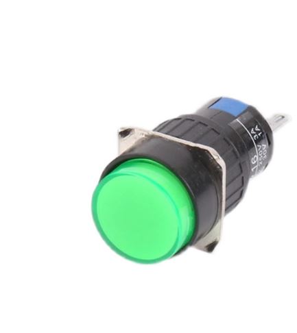 BEM-LA16-VERDE BOTON DE DETENCION. REINICIO AUTOMATICO 16MM CARCASA RETARDANTE DE FLAMA.