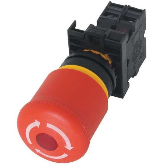 M22-PVLT INTERRUPTOR DE PARADA DE EMERGENCIA, REDONDO ILUMINADO ROJO
