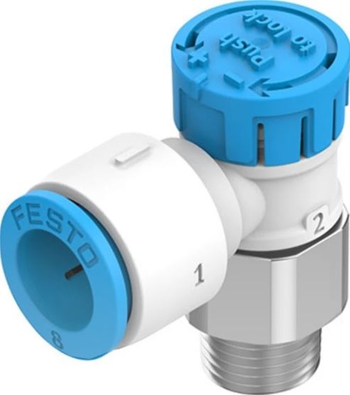 VFOE-LE-T-R18-Q8 VALVULA DE CONTROL DE FLUJO CONECTOR 1/8 ROSCA M8